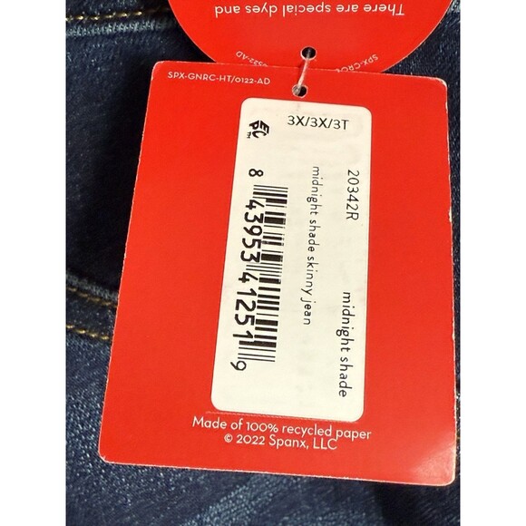 NWT Spanx Dark Stretch-Denim Jeans High-Rise Skinny Fit Plus Size 3X Slimming - Picture 5 of 11